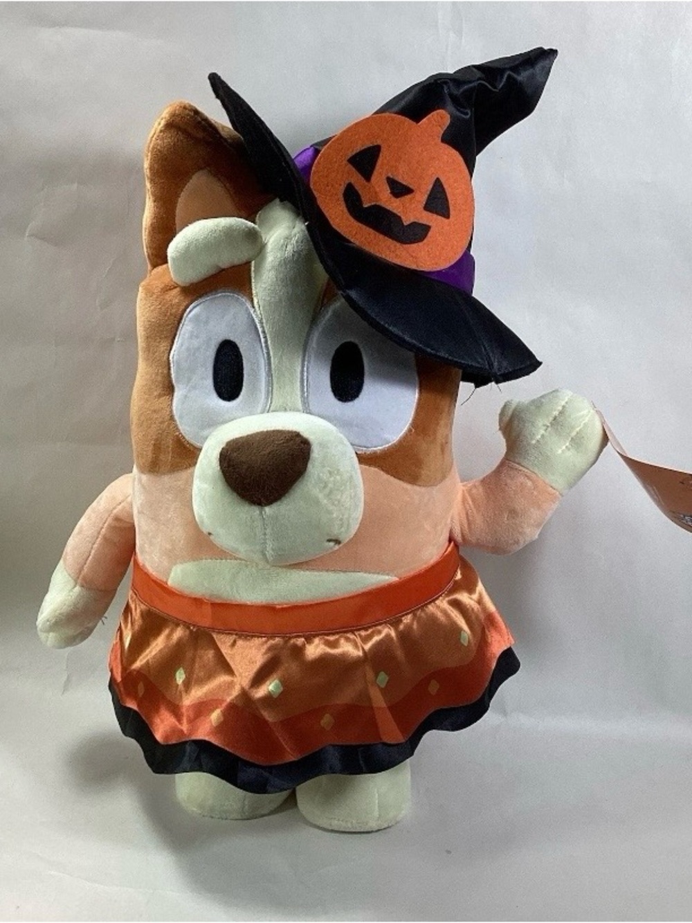 Bingo Halloween Witch Costume Plush Porch Greeter 20 inches tall- Orange/Black